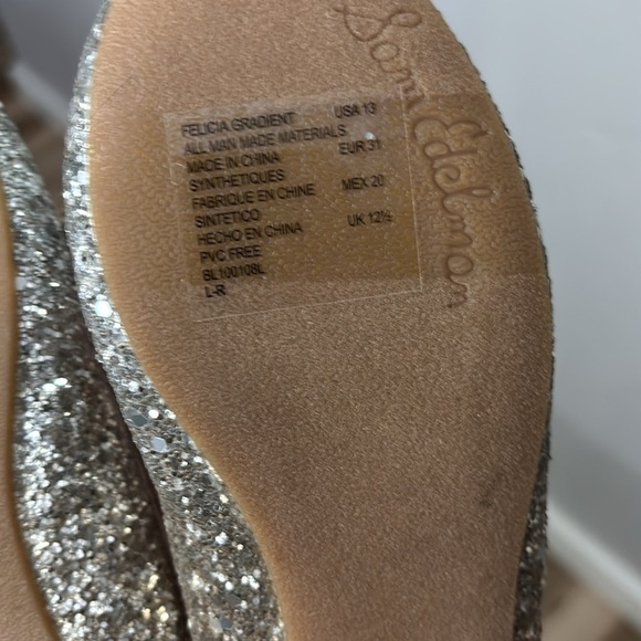 Sam Edelman Felicia Gradient Silver/Gold Girls Ballet Flat size 13 - Picture 7 of 9